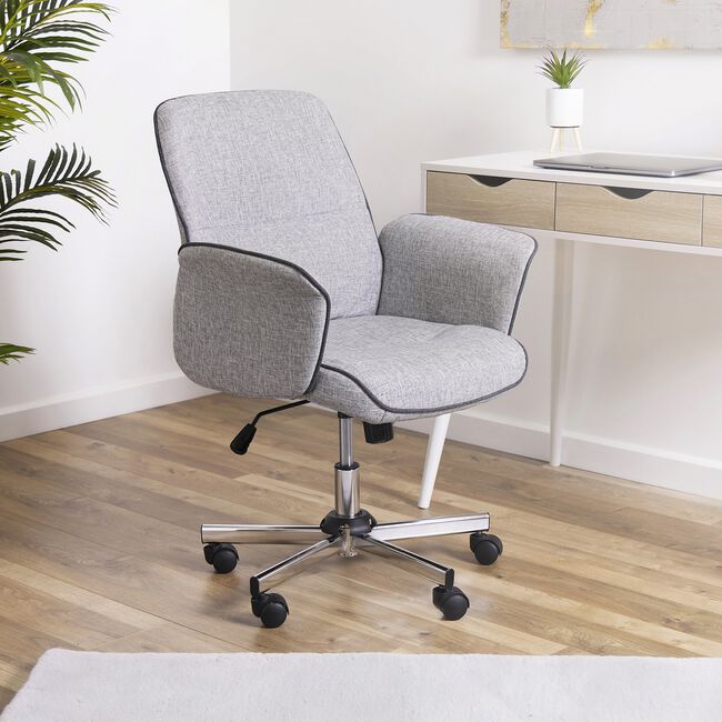 Elsa Office Chair Grey with Contrast Piping