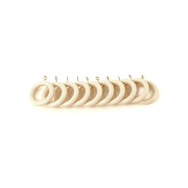 Wooden Rings Cream 10 Pack