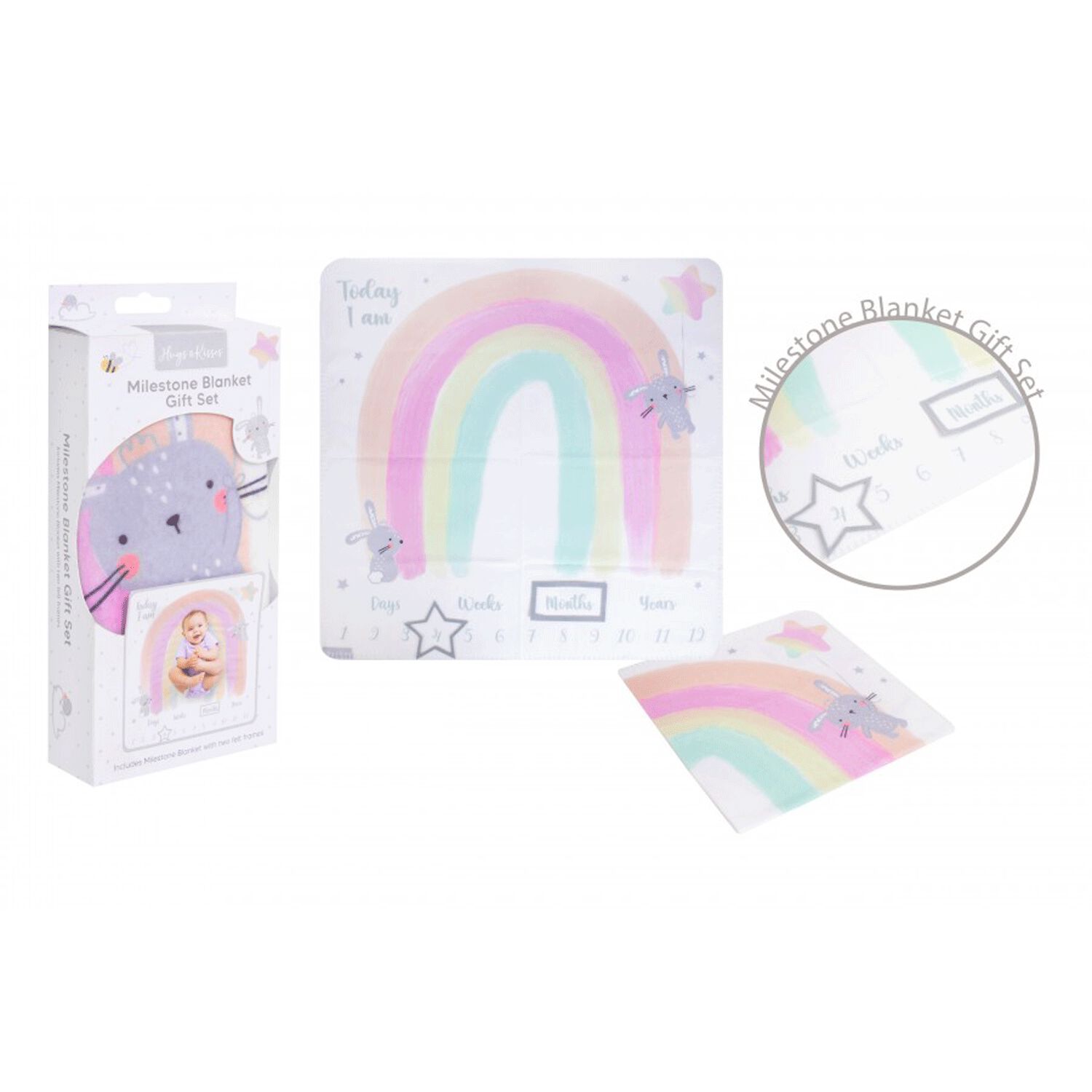 First Steps Milestone Baby Blanket Gift Set Home Store More