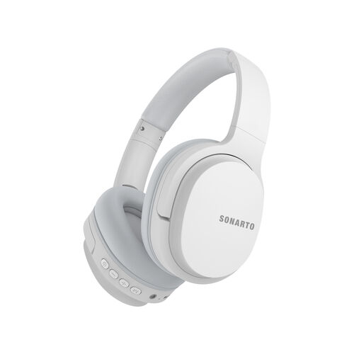 Sonarto White Bluetooth Foldable Headphones