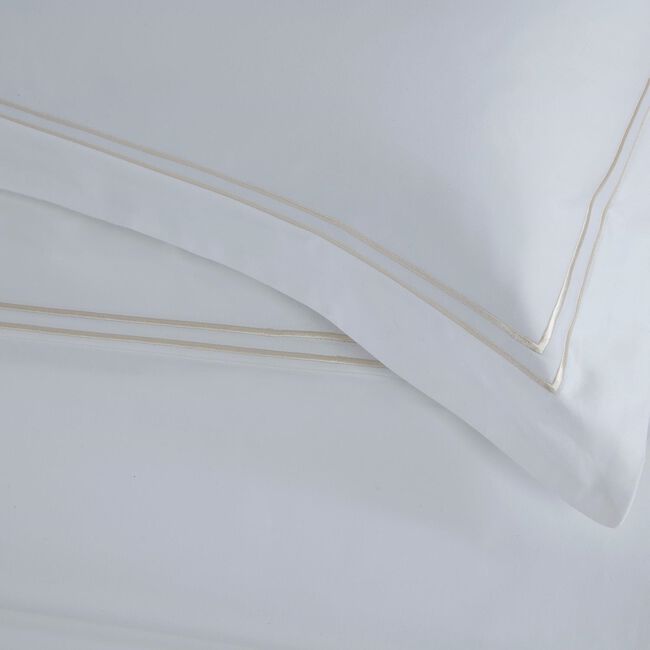 SINGLE DUVET COVER Double Stitch Gold 500tc
