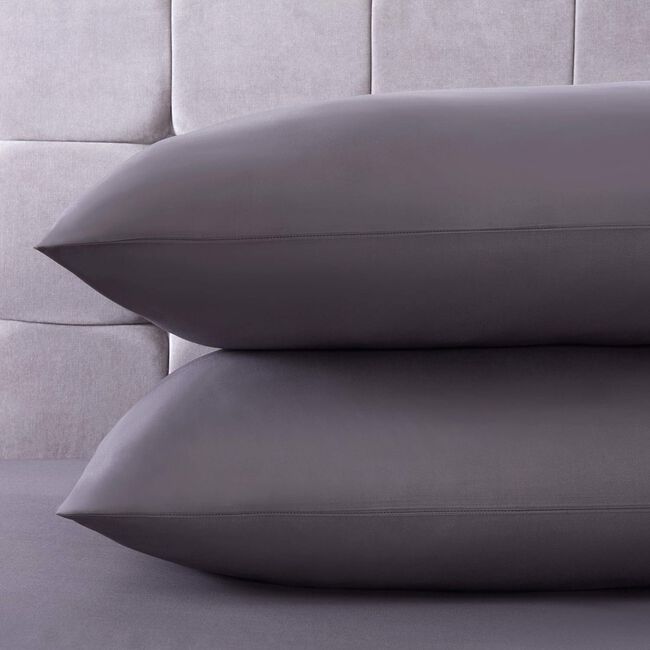 200TC Cotton Housewife Pillowcase Pair - Grey