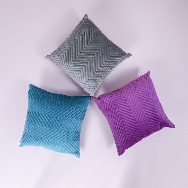 Triangle Stitch Cushion 58x58cm - Purple