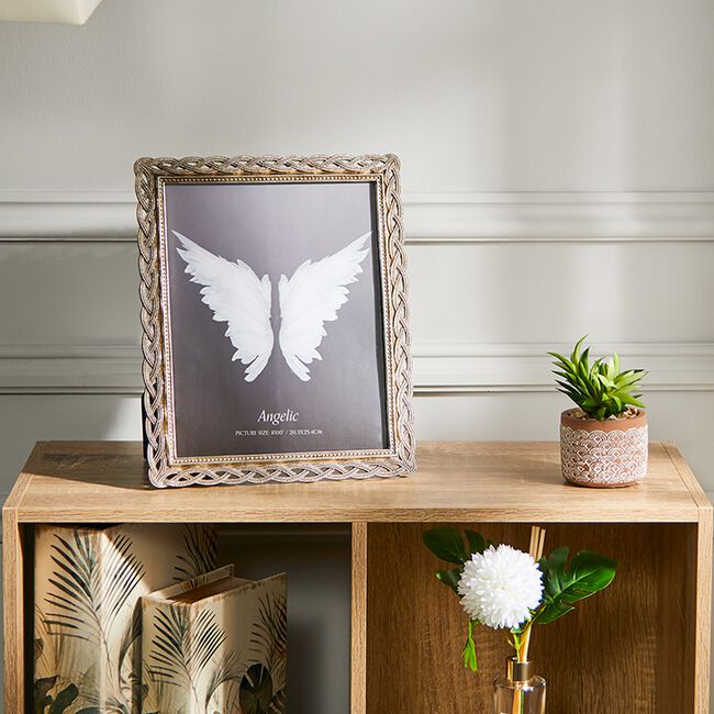 Angelic Scroll 8"x10" Photo Frame - Silver