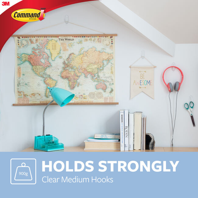 Command 2 Pack Clear Medium Plastic Hooks
