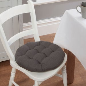 Round Woven Charcoal Seat Pad