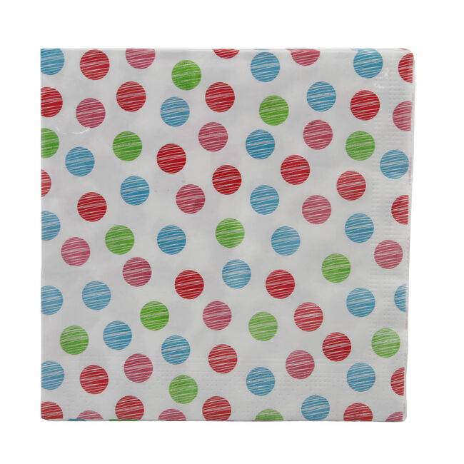 Polka Spot Multi Napkins 20 Pack