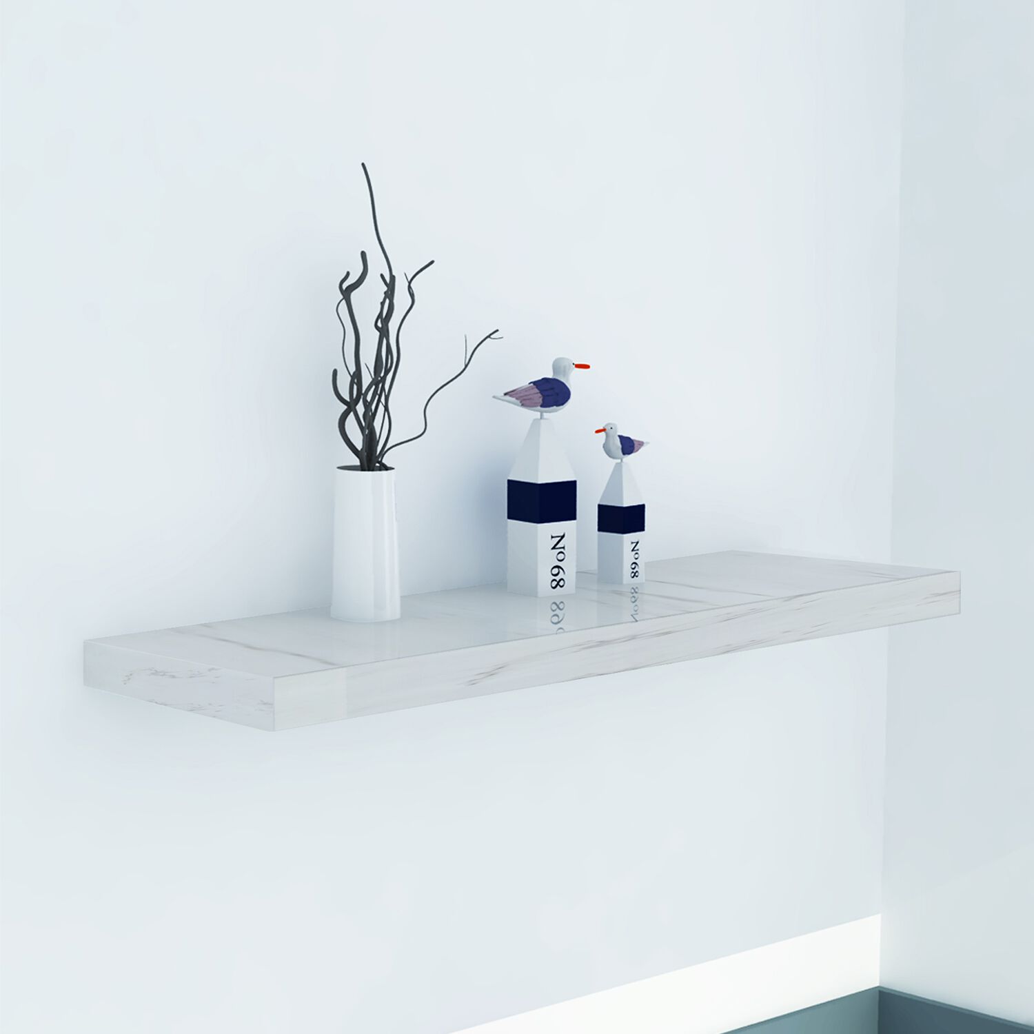 Marble floating sales shelf