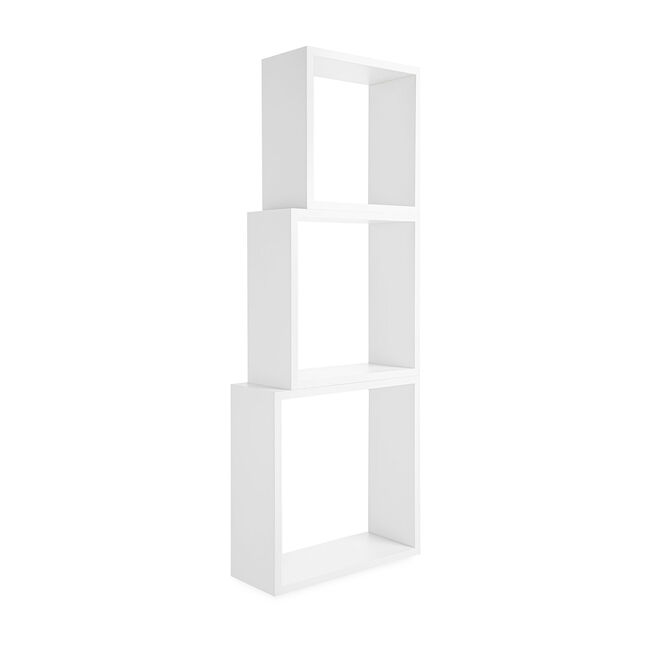 Bergen White 3 Set Cube Floating Wall Shelf Set