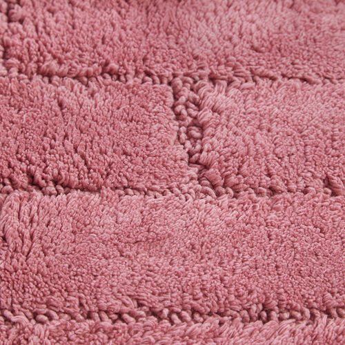 Cotton Brick Bath Mat Blush Pink