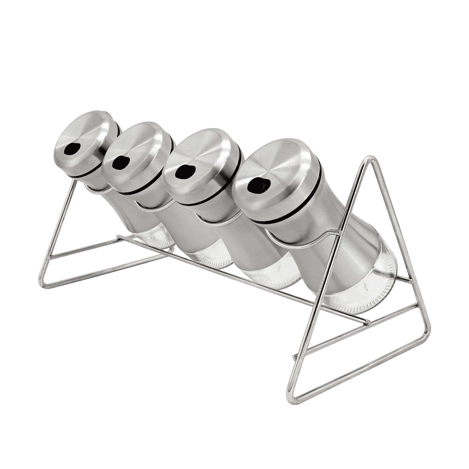 Glass Spice Rack Set 4 Jars Home Store More
