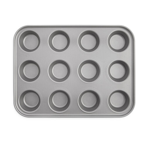 Baker & Salt 12 Cup Muffin Tray - Silver