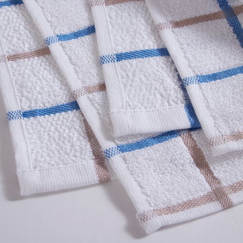 Multi Check Tea Towel - Blue