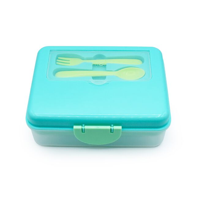Melii Blue Bento 2 Tier Container with Utensils