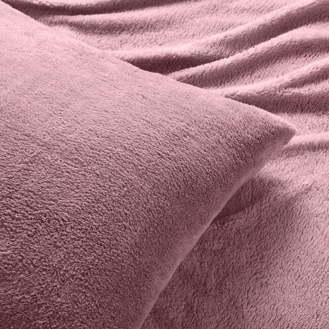 SINGLE DUVET COVER Teddy Fleece Blush