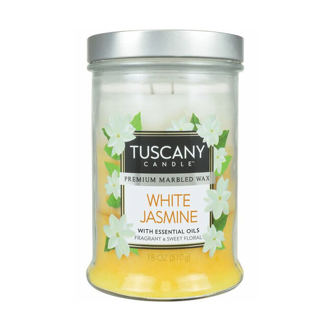 Tuscany Triple Pour Candle White Jasmine 18oz