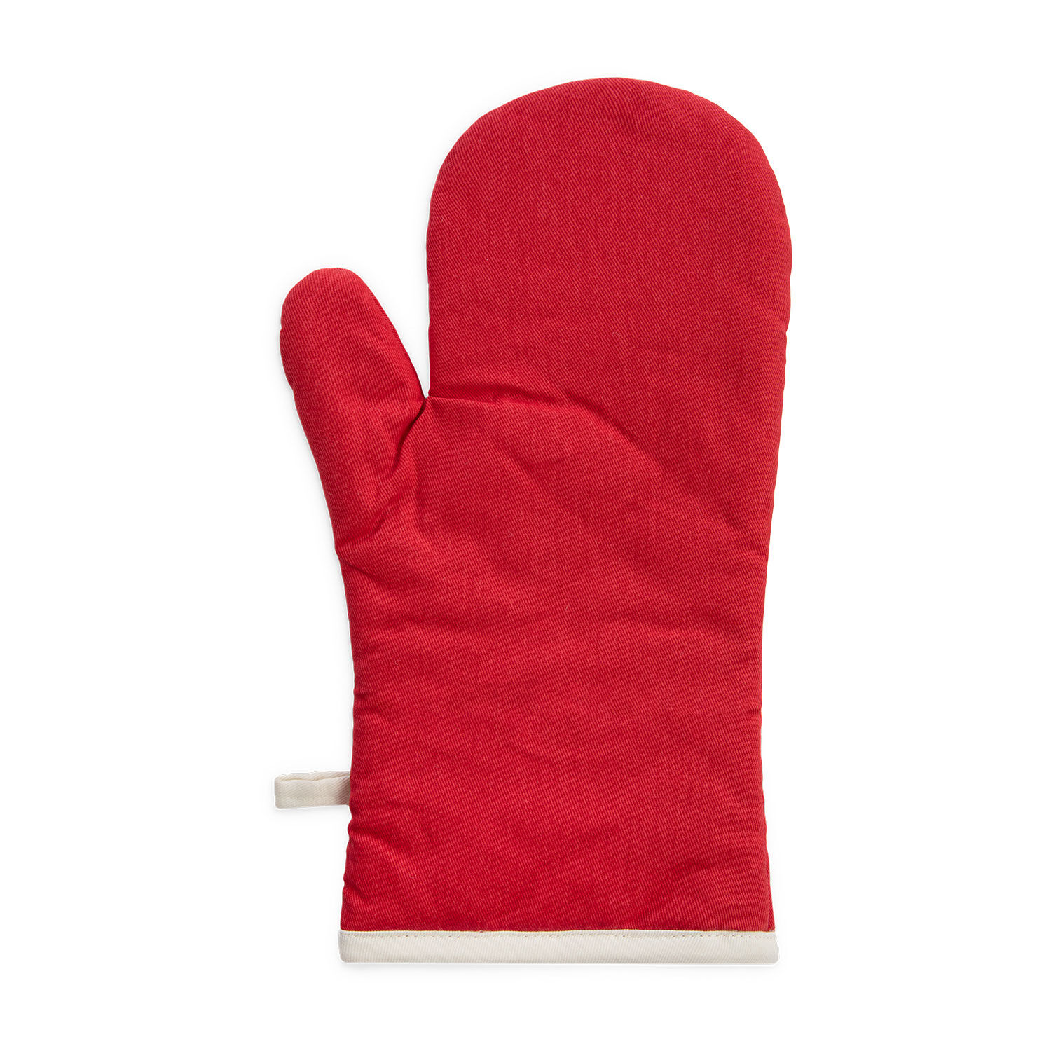 Two Tone Single Oven Glove Red Cream