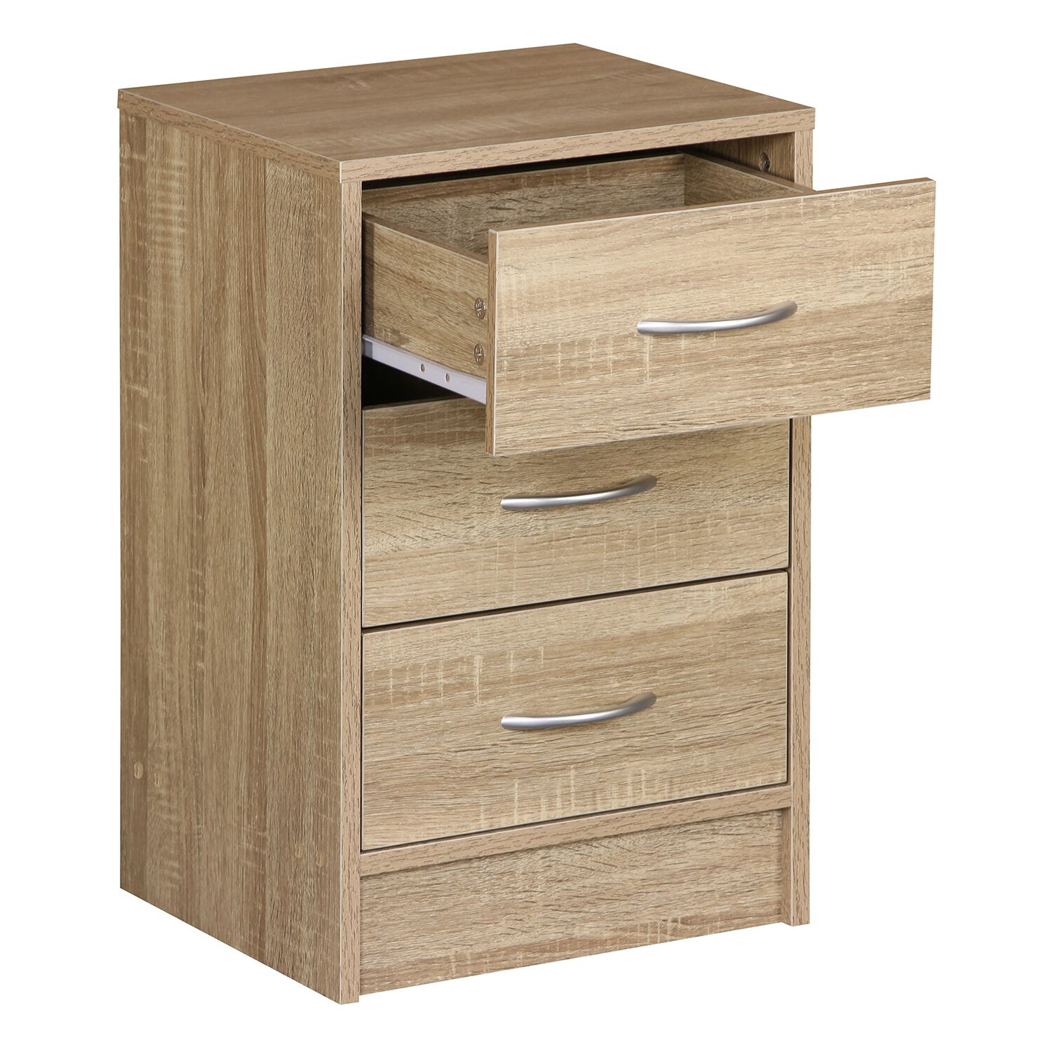 Mayfair Oak Effect 3 Drawer Bedside Locker Home Store More