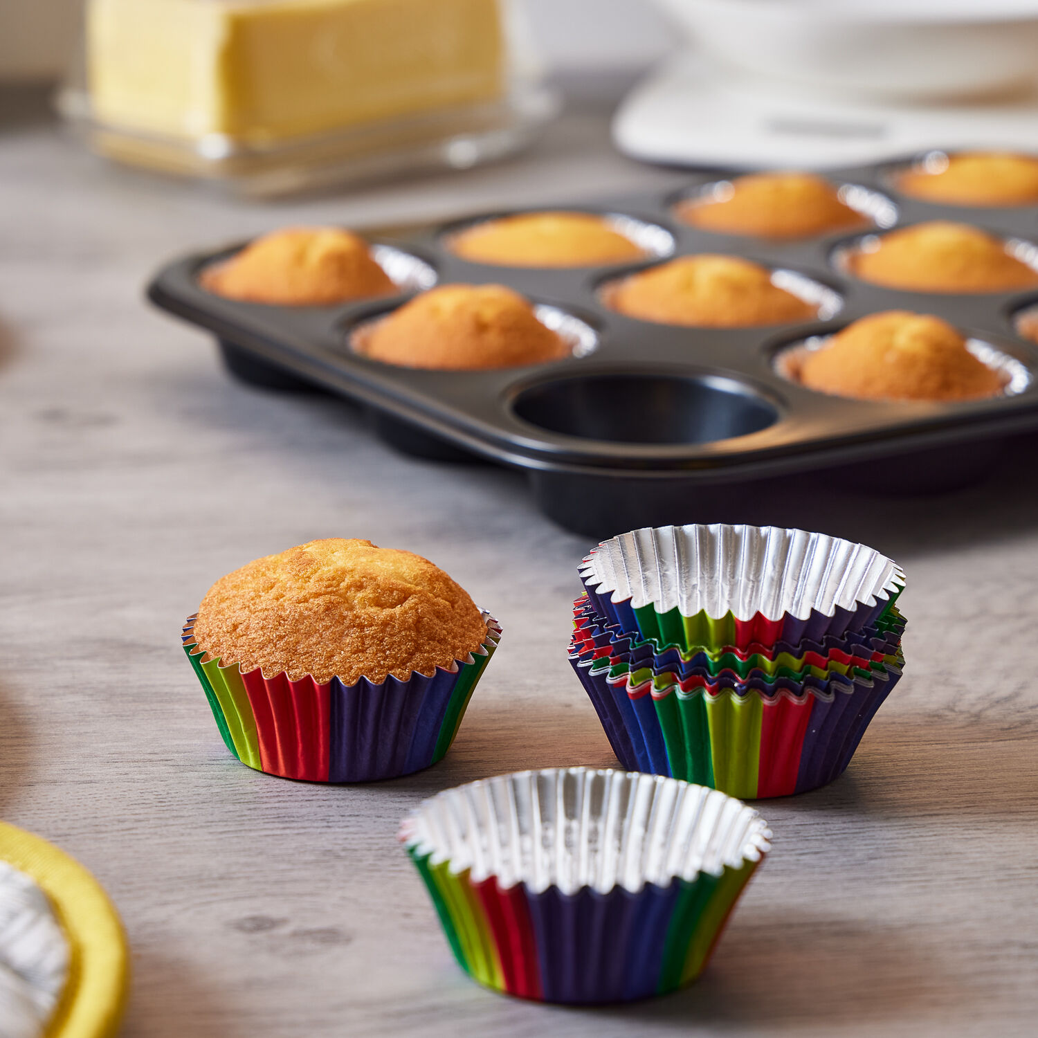 PME Foil Lined Rainbow Cupcake cases 30 piece Home Store More