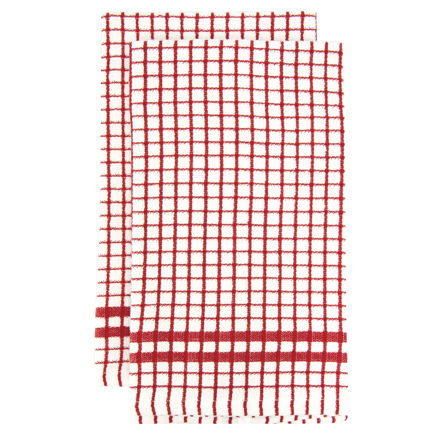 Red shop tea towels