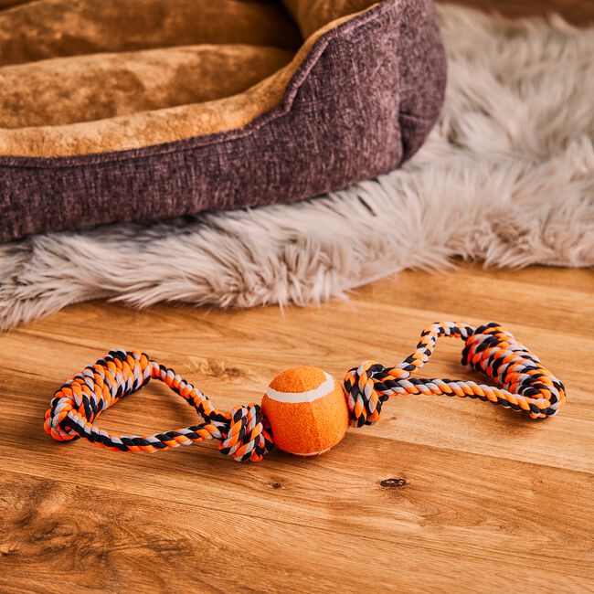 Tennis Ball & Rope Tug Dog Toy