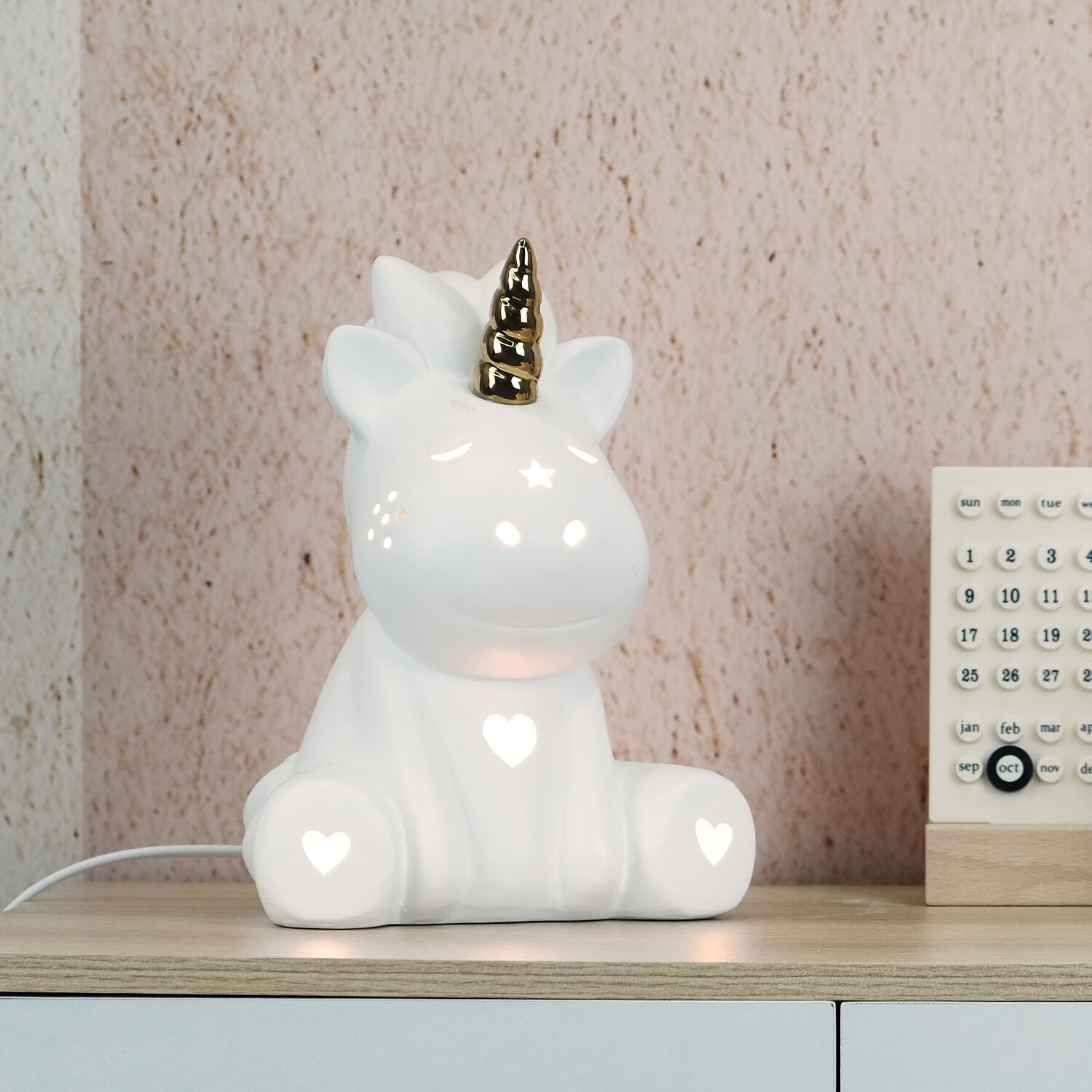 Ceramic unicorn outlet lamp