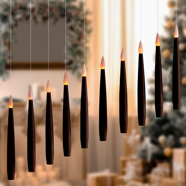 10 Hanging LED Candles 