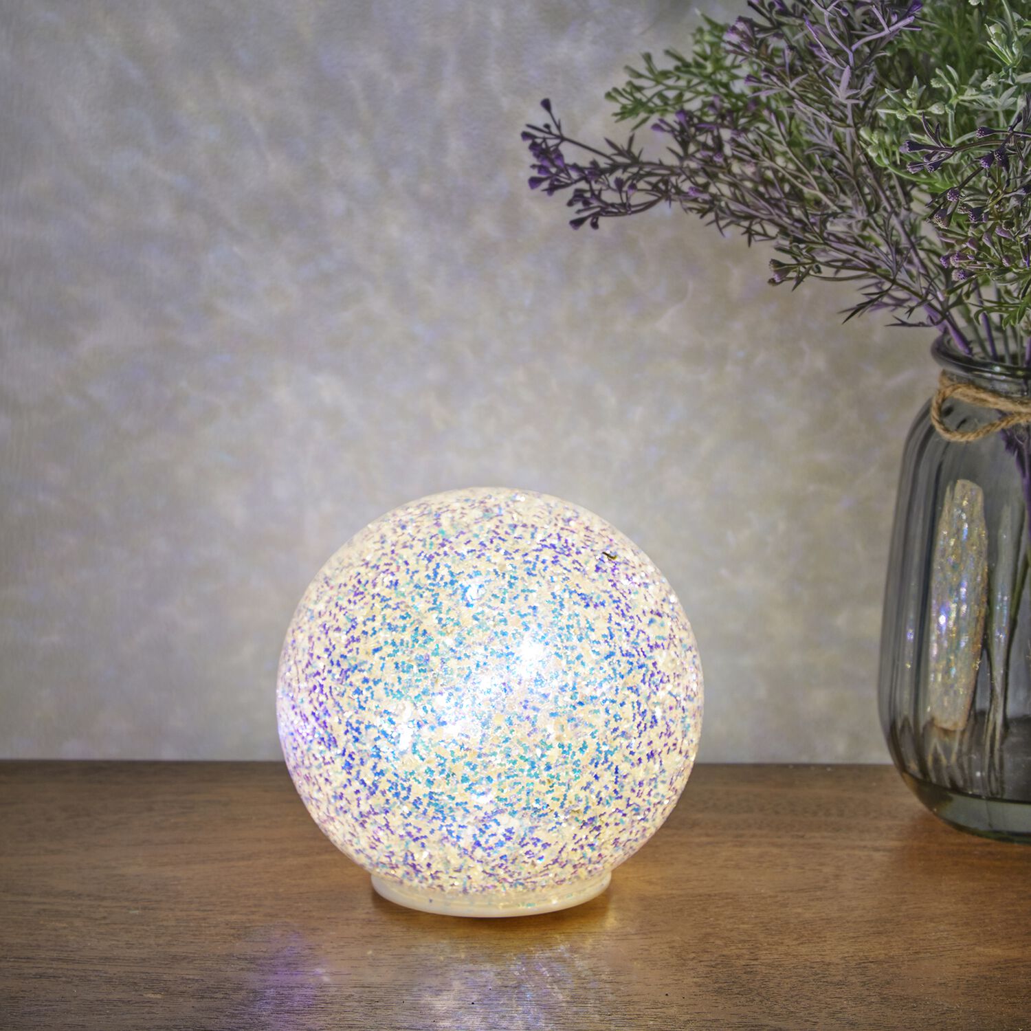 10 LED Decorative Glitter Ball Light Home Store More