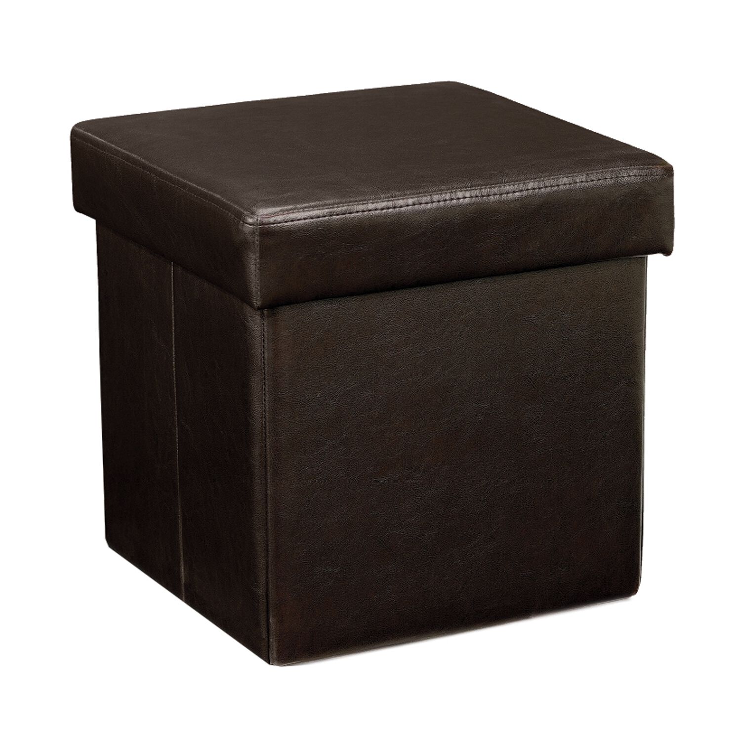 Deluxe Faux Leather Folding Ottoman Home Store More