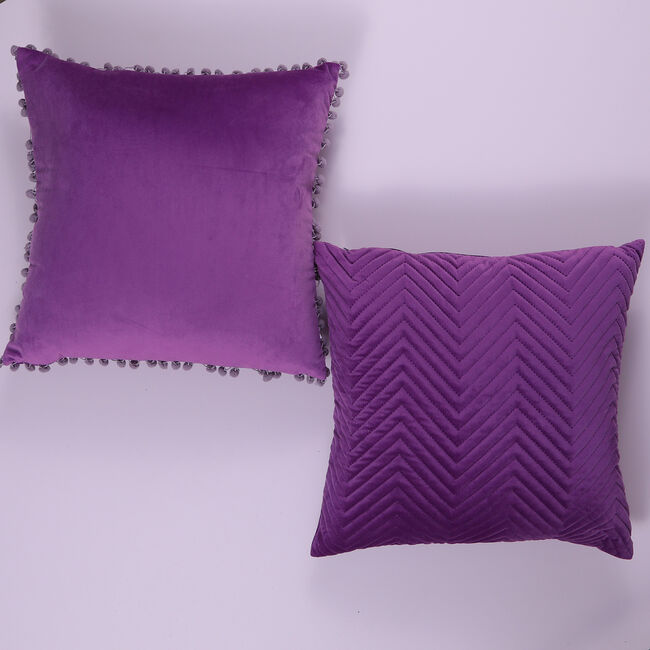 Triangle Stitch Cushion 58x58cm - Purple