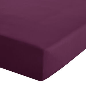 SINGLE FITTED SHEET Luxury Percale Plum