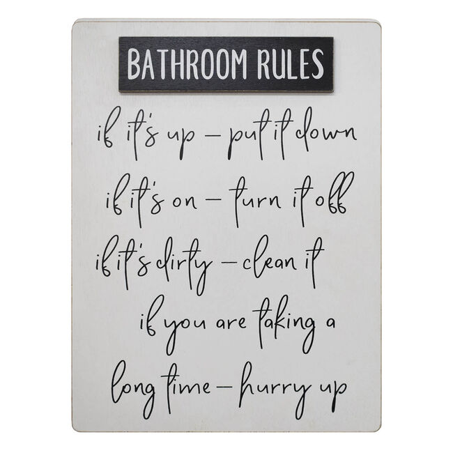 Bathroom Rules Wall Décor 30x40cm