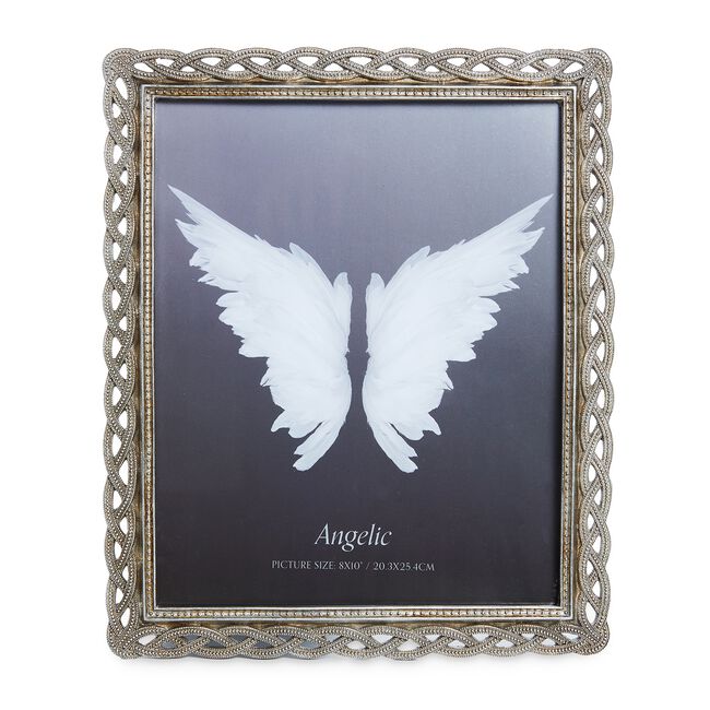 Angelic Scroll 8"x10" Photo Frame - Silver