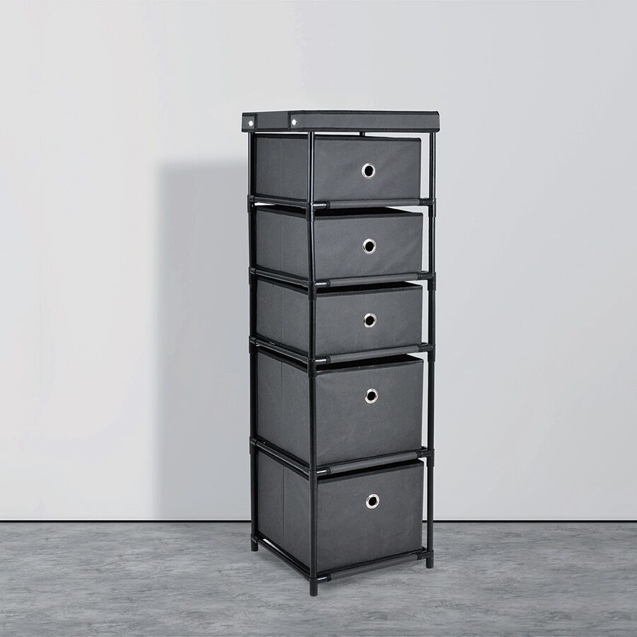 Stackaway 5 Drawer Wide Charcoal Storage Unit Home Store More