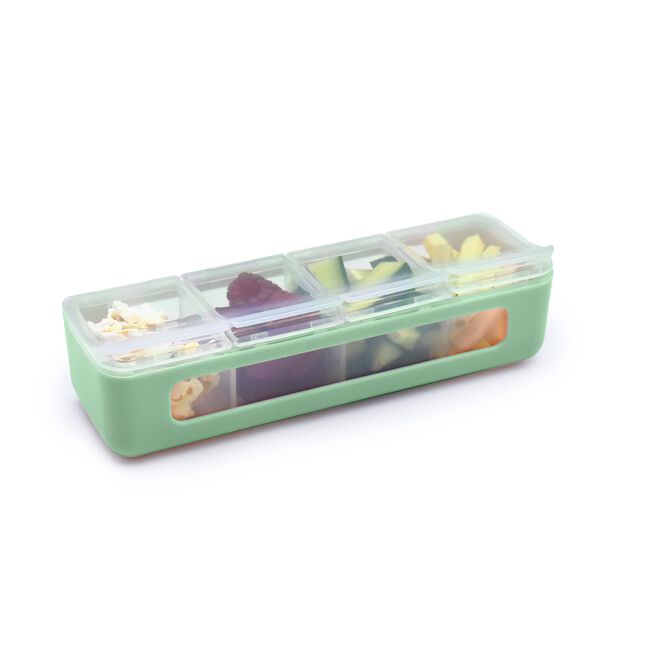 Melii Blue & Green 4 Compartment Snackle Box Set
