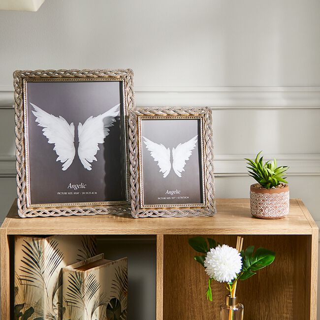 Angelic Scroll 8"x10" Photo Frame - Silver