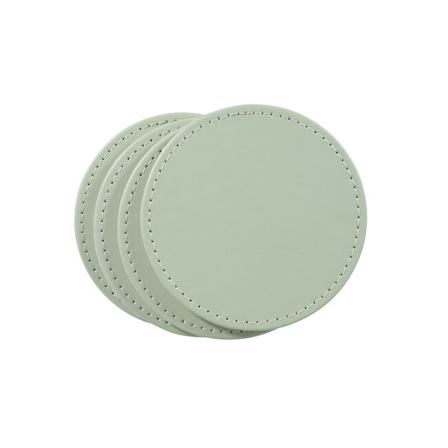 Reversible Round Coasters 4 Pack - Green & Cream